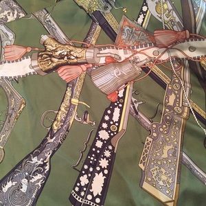 Rare Hermes Green Diane Scarf
